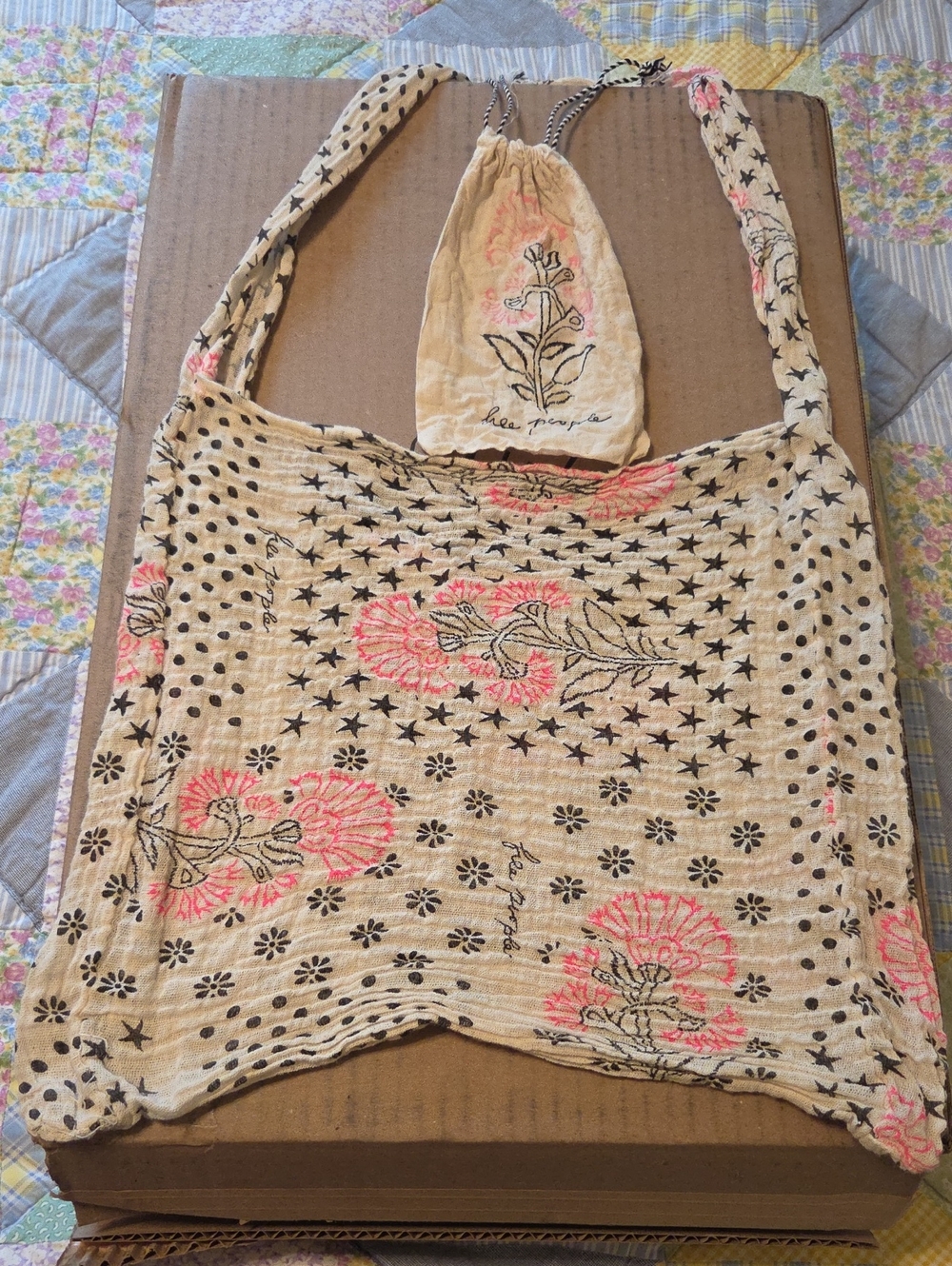 Free People Floral Tote And Pouch Set